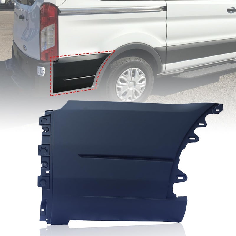Spwrney Rear Lower Quarter Panel Trim Molding Cover Compatible with Transit 150 250 350 2015 2016 2017 2018 2019 Bumper Cover Extension Accessories, Right Passenger Side, 1PC - Image 1